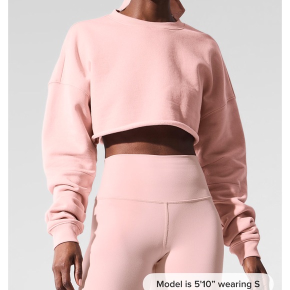 ALO Yoga Jackets & Blazers - Alo yoga extreme cropped pullover size small in pink quartz